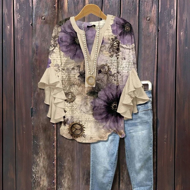 Zomerblouse "Tuinfeest" – Zacht & stijlvol