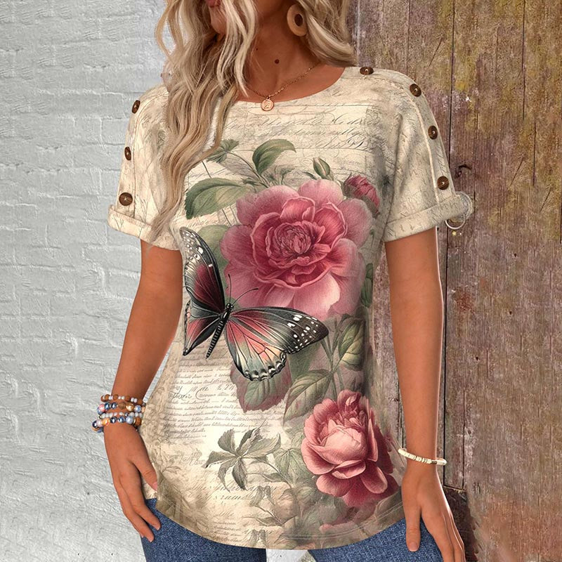 Zomerblouse "Tuinfeest" – Warm & stijlvol