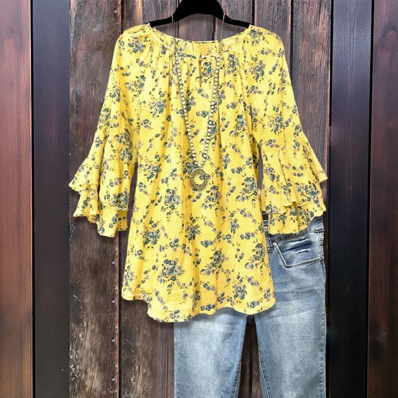 Zomerblouse "Tuinfeest" – Zacht & stijlvol