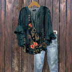 Zomerblouse "Tuinfeest" – Klassiek & warm