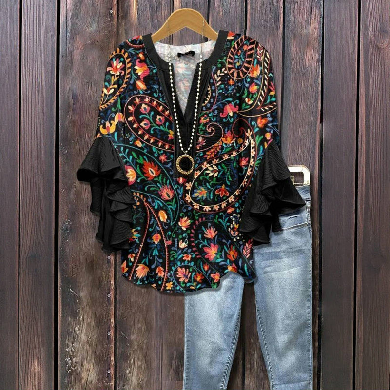 Zomerblouse "Tuinfeest" – Zacht & stijlvol