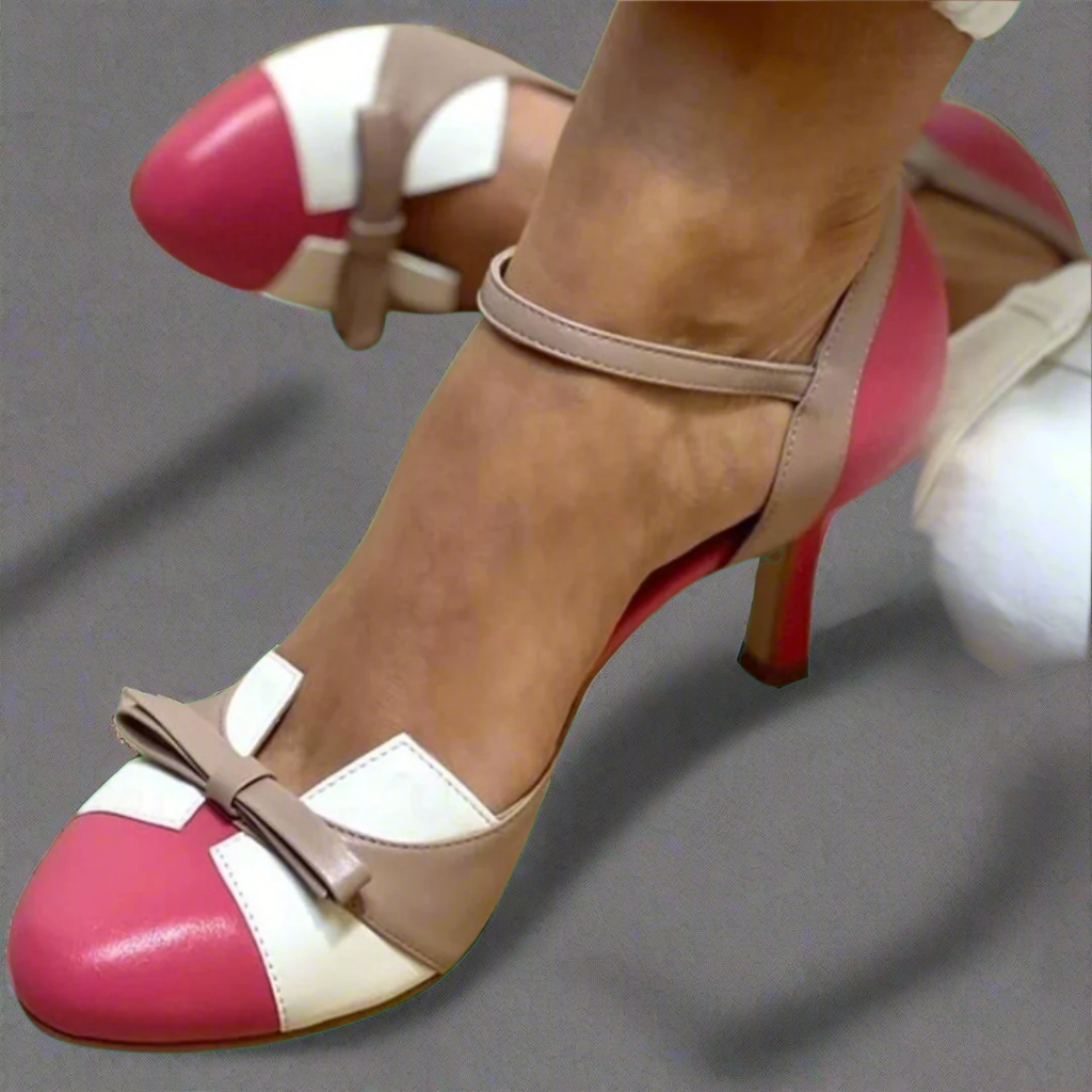 Bellarosa™ | Kleurrijke sandalen met strik en bandje, ronde neus