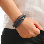 Ragnar Band - Leren Gevlochten Viking Armband