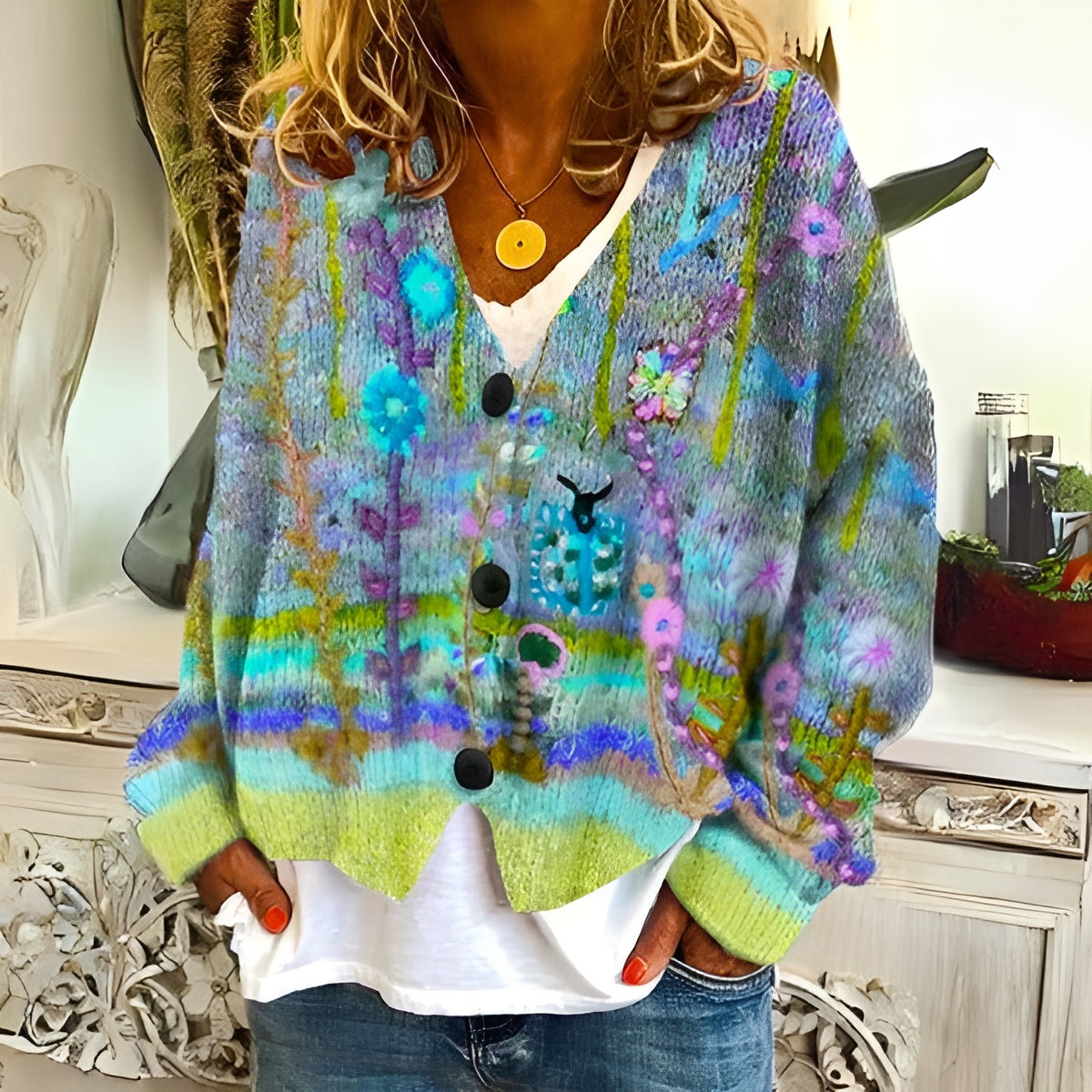Énora™ | Cardigan à Fleurs