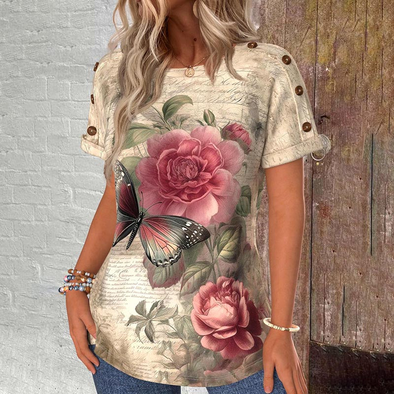 Zomerblouse "Tuinfeest" – Warm & stijlvol