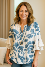 Zomerblouse "Marktdag" – Zacht & chique