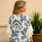 Zomerblouse "Marktdag" – Zacht & chique