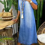 Ilse™ | Zomer V Hals Half Denim Jurk