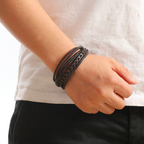 Ragnar Band - Leren Gevlochten Viking Armband