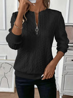 Melanie | Trendy trui met kabelprint