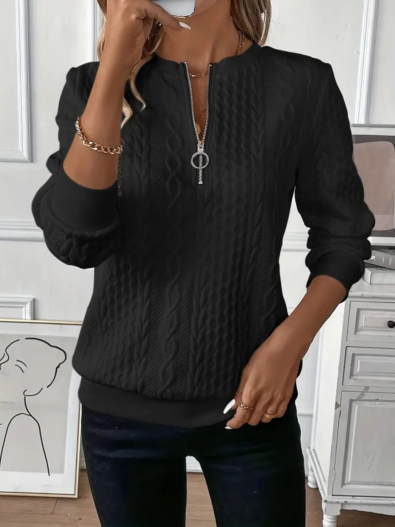 Melanie | Trendy trui met kabelprint