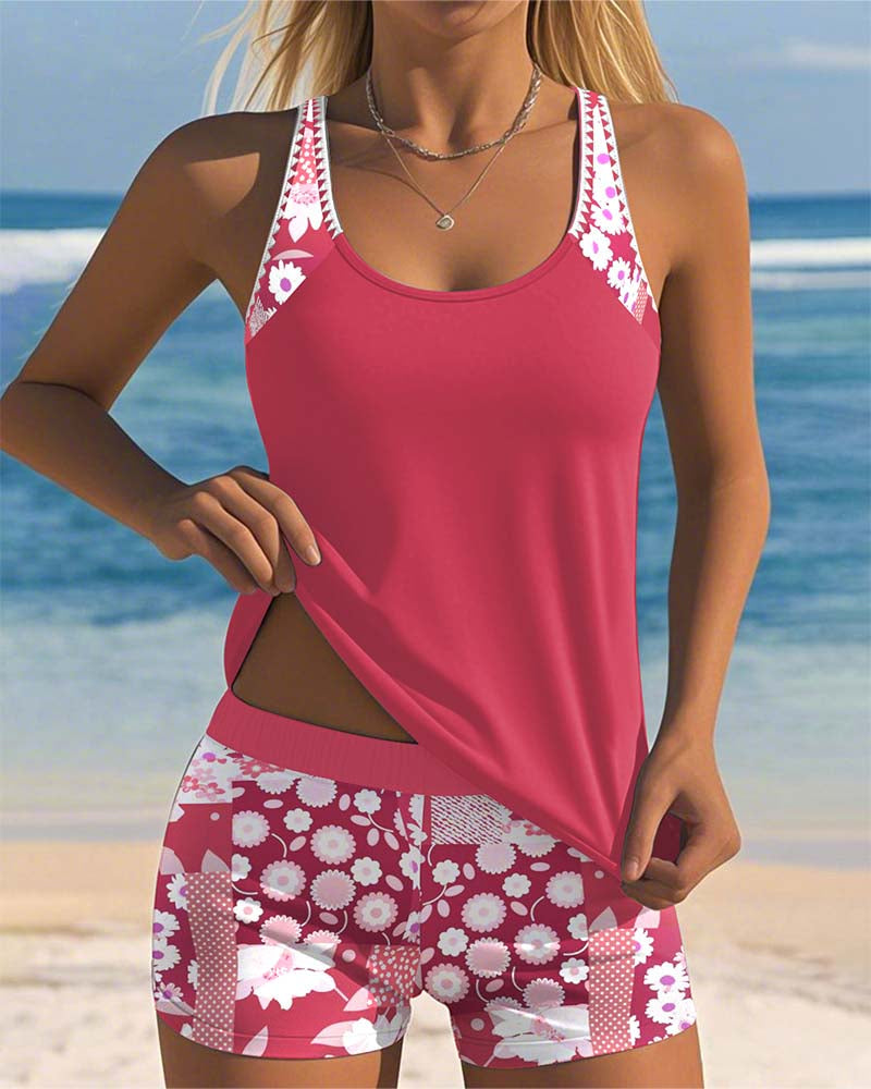 Sabrina | Tweedelig Badpak met Comfortabele Pasvorm en Bloemige Strandstijl