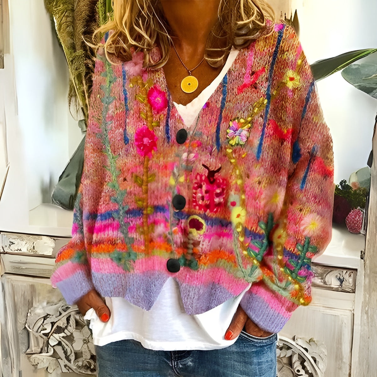 Énora™ | Cardigan à Fleurs