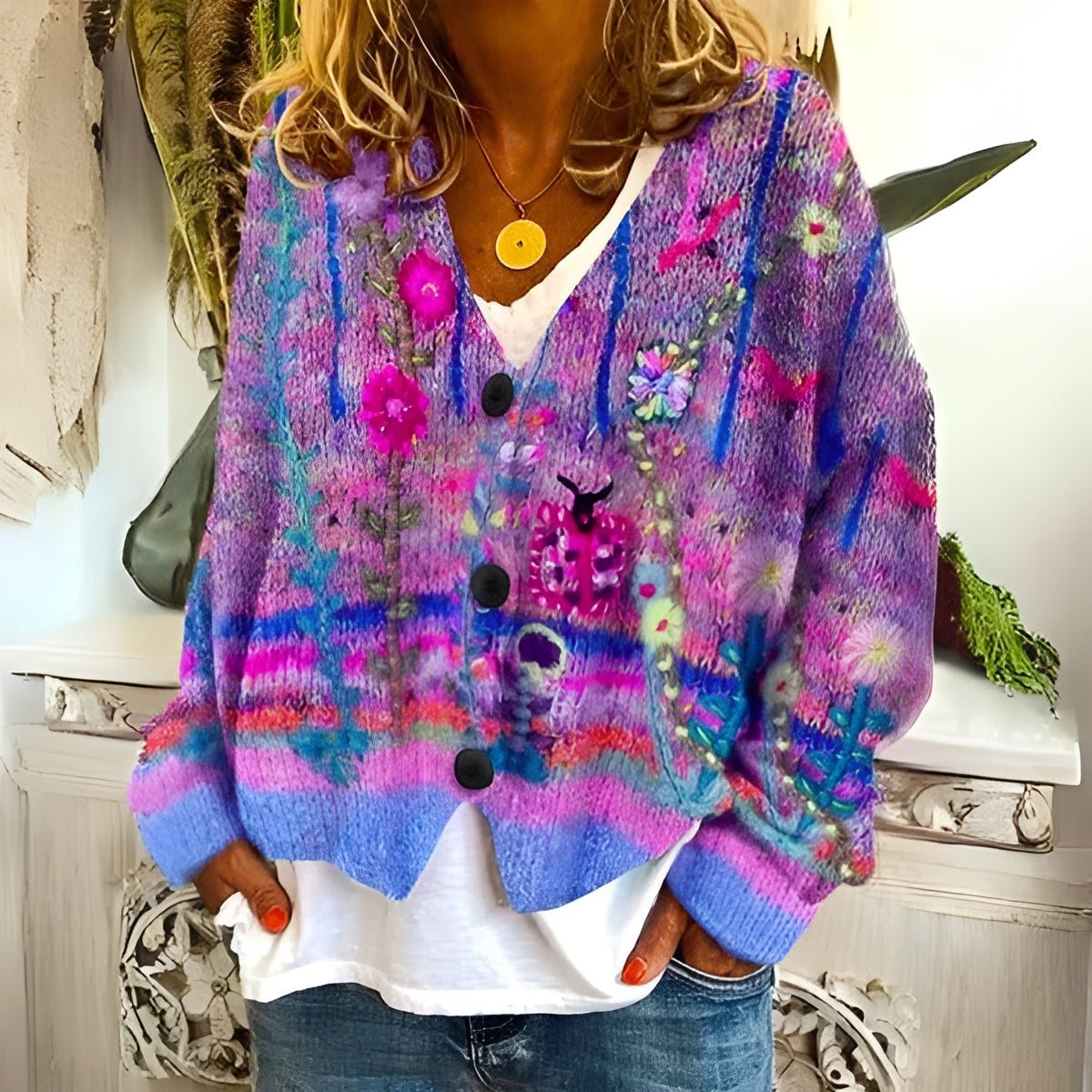Énora™ | Cardigan à Fleurs