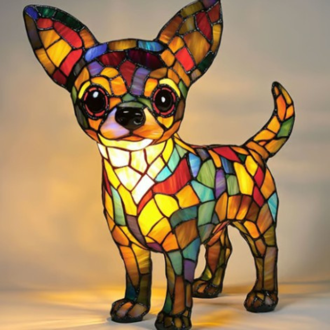 Choupette  | Magische hondenlamp van gekleurd glas