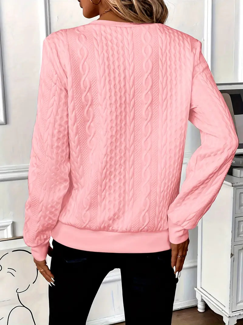 Melanie | Trendy trui met kabelprint