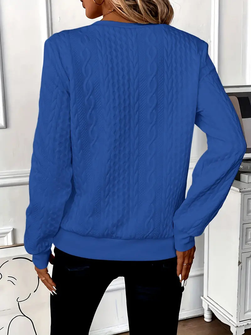 Melanie | Trendy trui met kabelprint