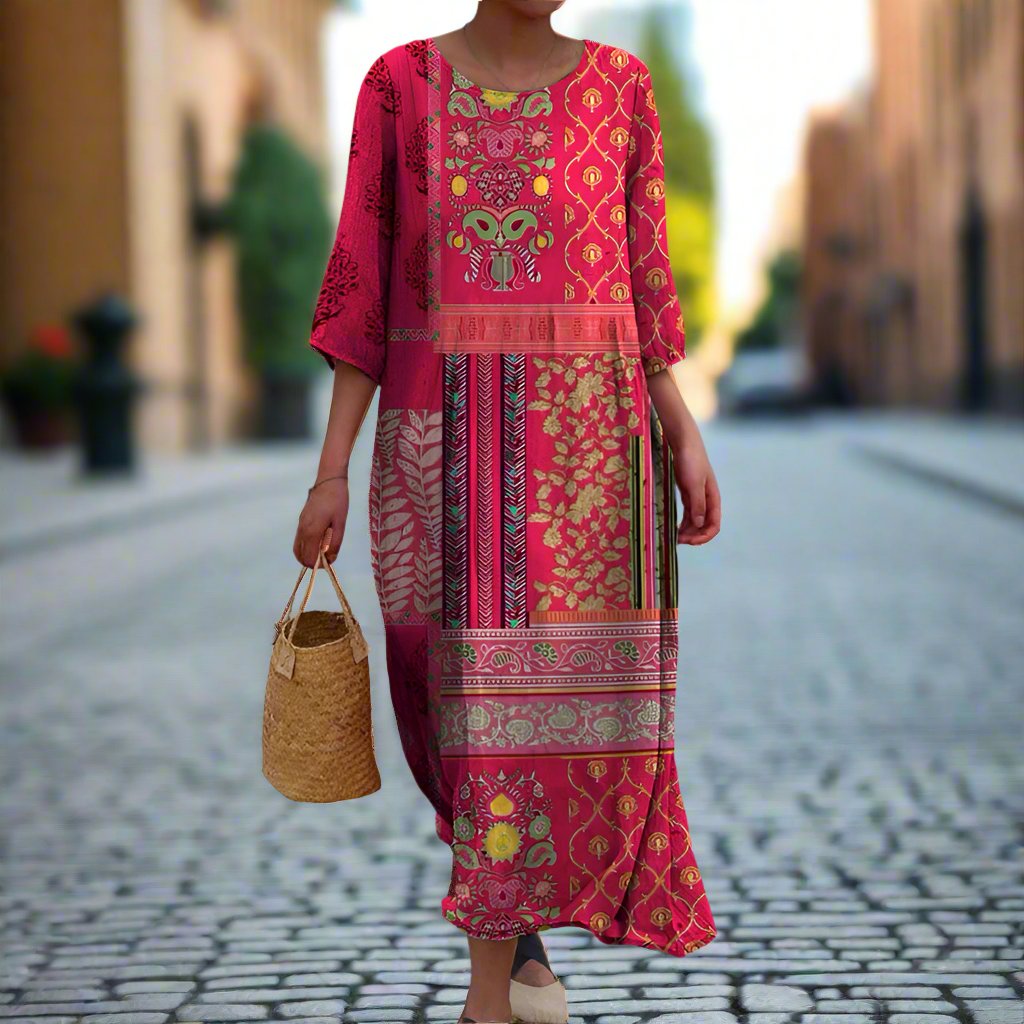 Tania | Etnisch geprinte maxi jurk