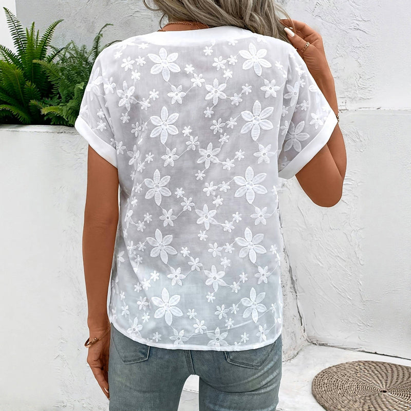 Zomerblouse "Tuinfeest" – Zacht & stijlvol