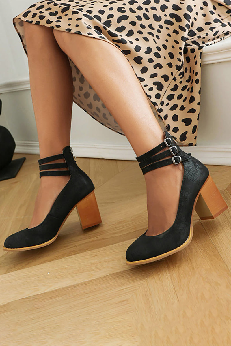 Casilda™ | Gladde sandalen met enkelbandje en blokhak