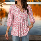 Zomerblouse "Tuinfeest" – Zacht & stijlvol