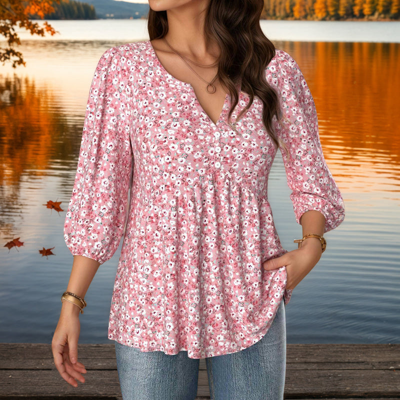 Zomerblouse "Tuinfeest" – Zacht & stijlvol