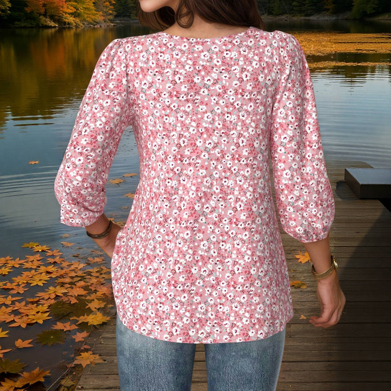 Zomerblouse "Tuinfeest" – Zacht & stijlvol