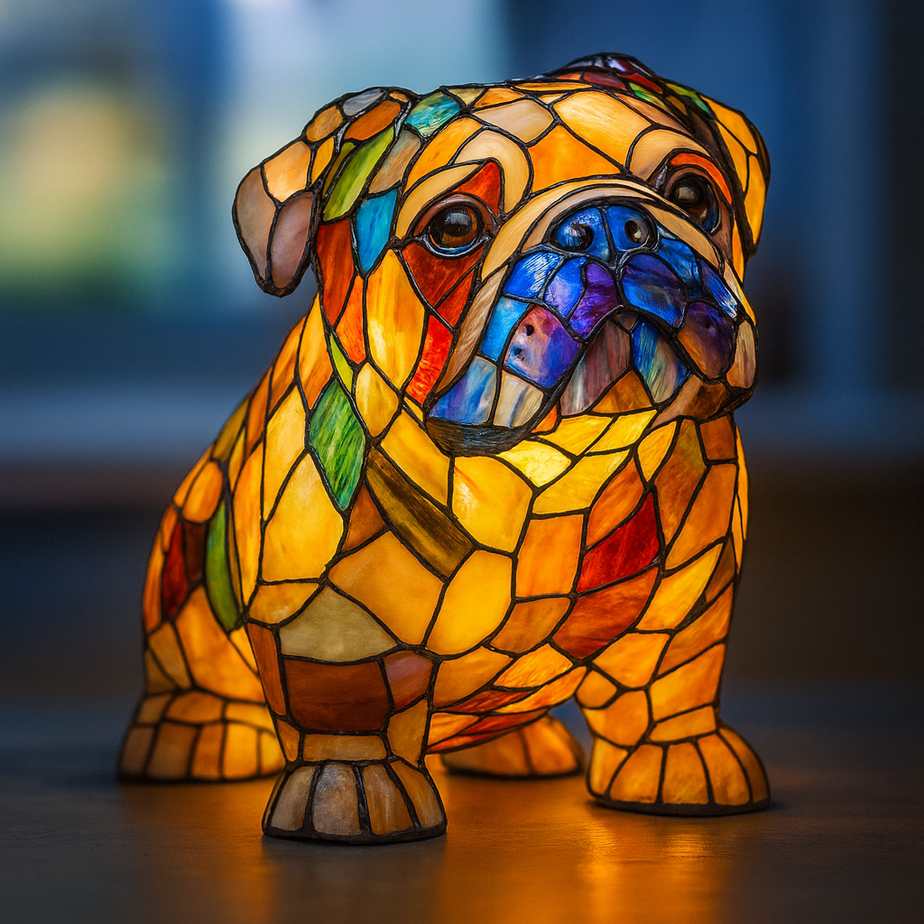 Shadow  | Magische hondenlamp van gekleurd glas