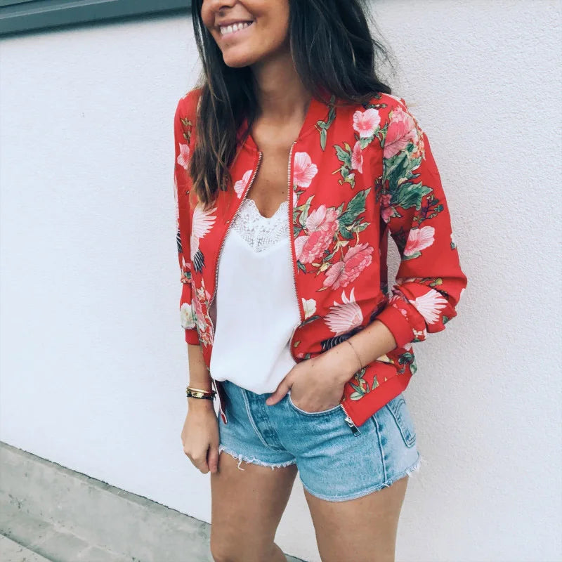 Hazel | Bomberjack met trendy bloemenprint