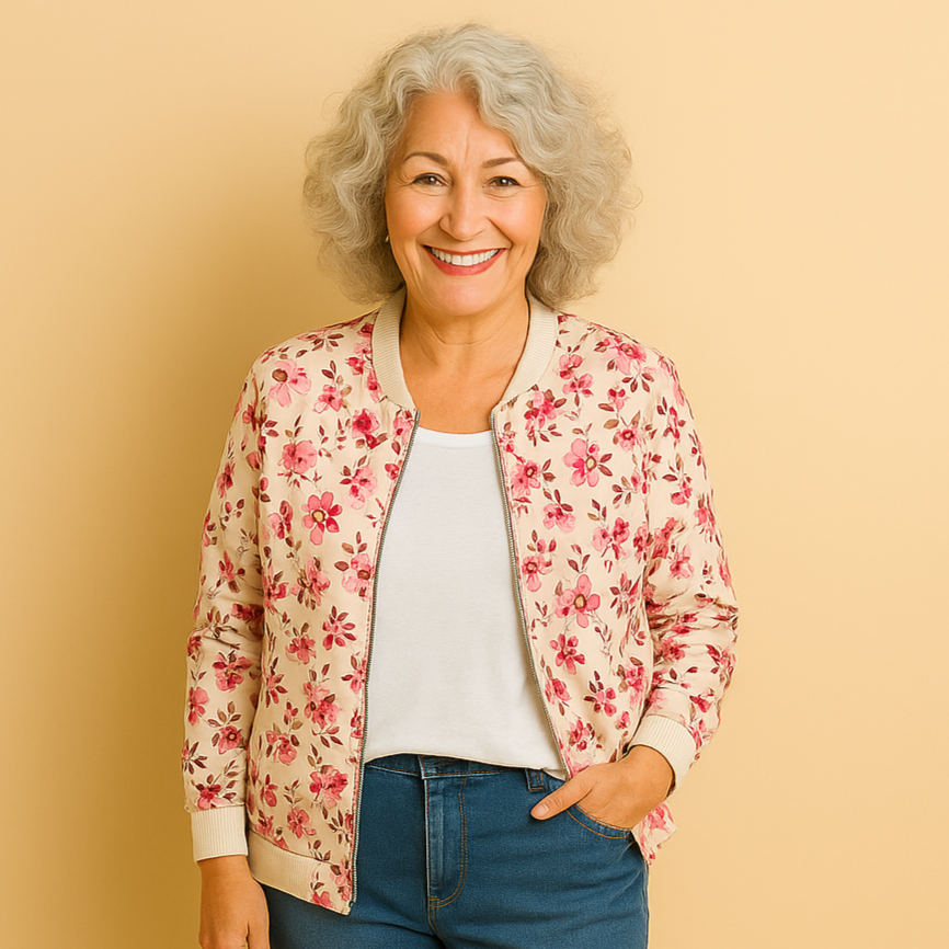 Hazel | Bomberjack met trendy bloemenprint