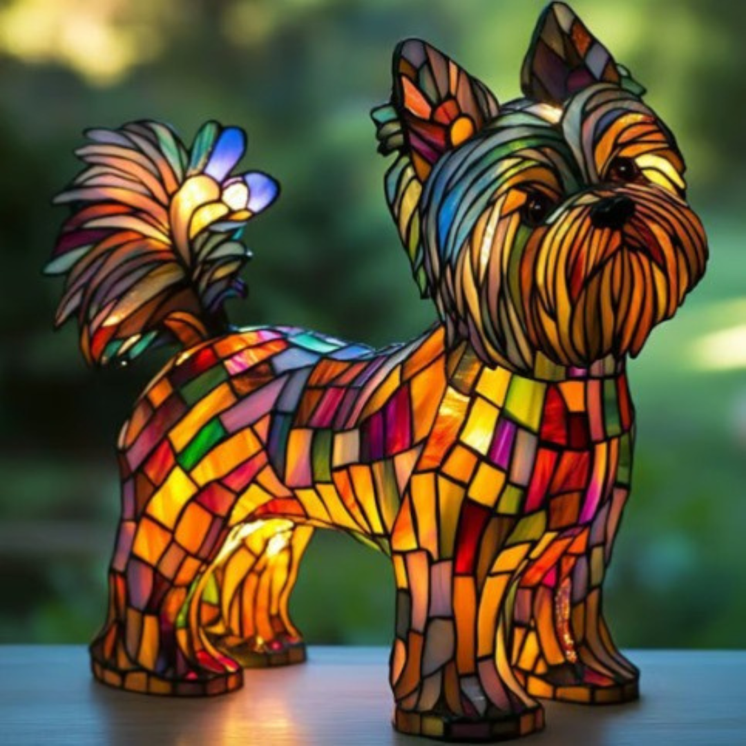 Lili   | Magische glazen hondenlamp in kleur