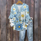 Zomerblouse "Tuinfeest" – Rustig & stijlvol