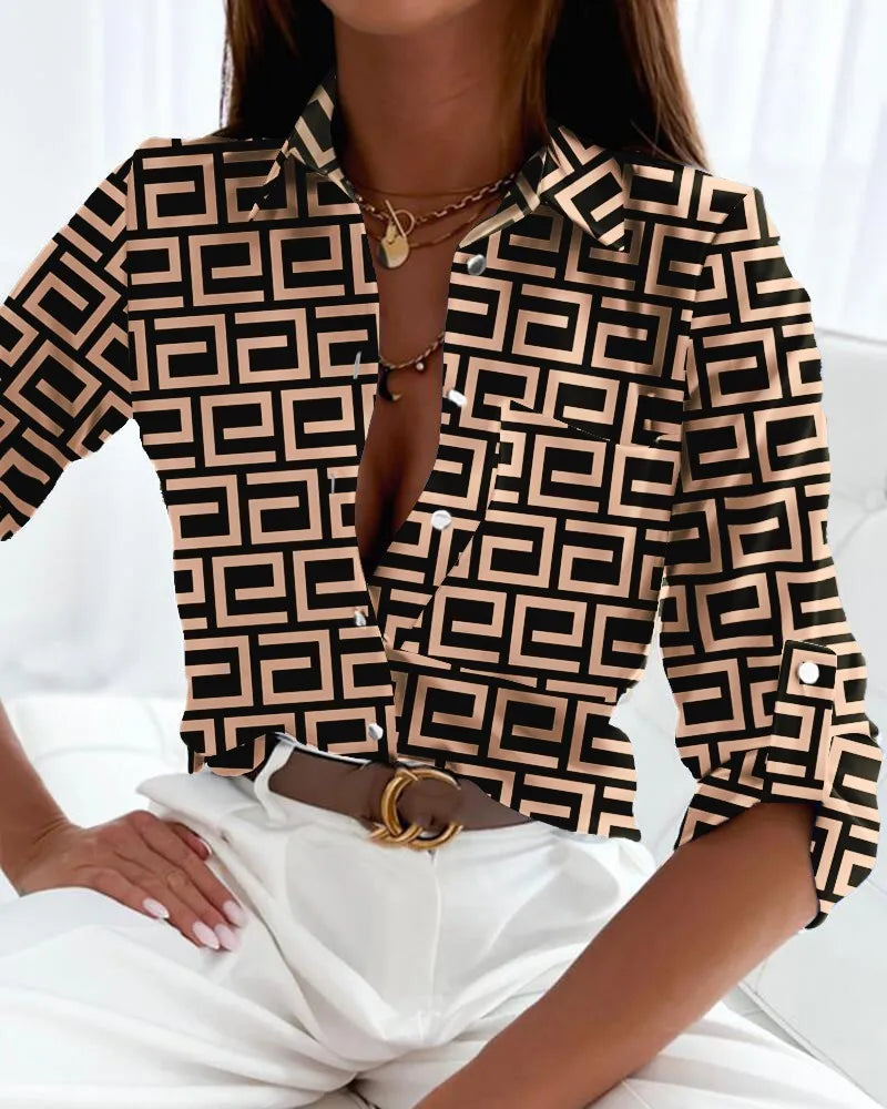 Freya | Trendy blouse met artistieke print