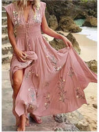 Zora | Geborduurde maxi jurk