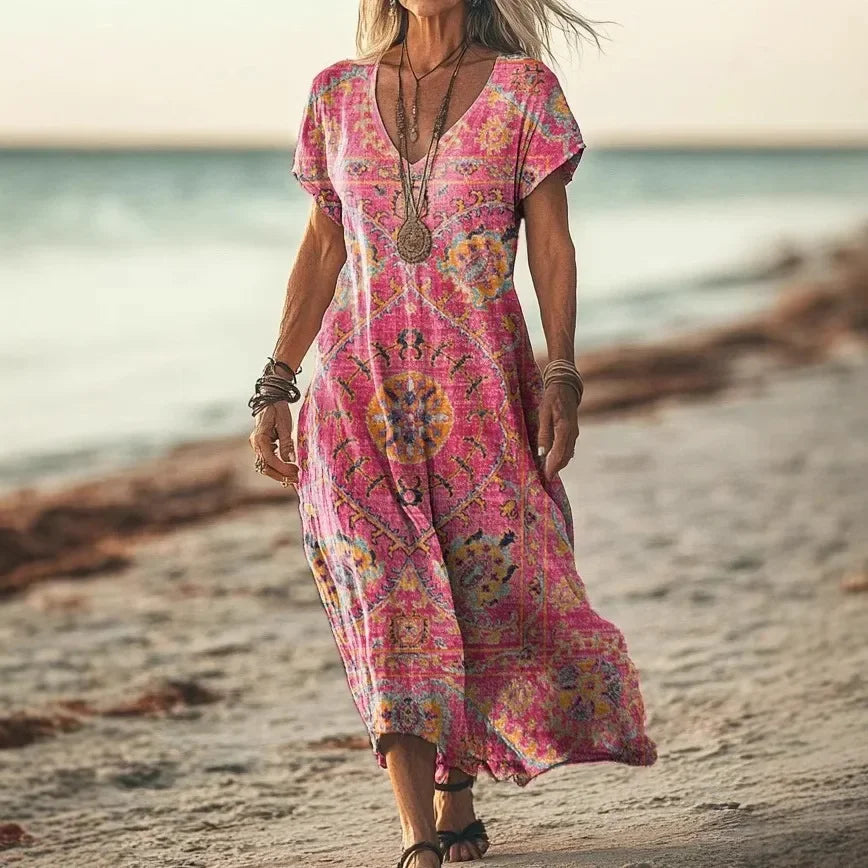 Michelle | Kleurrijke maxi jurk