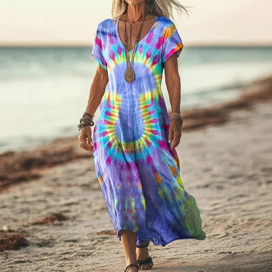 Michelle | Kleurrijke maxi jurk