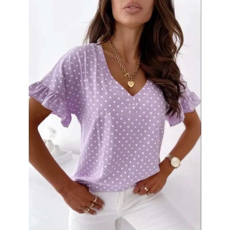 Velia | Charmante blouse met polkadotprint