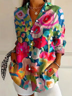 Annika | Kleurrijke blouse met speelse print