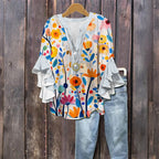Zomerblouse "Tuinfeest" – Rustig & stijlvol