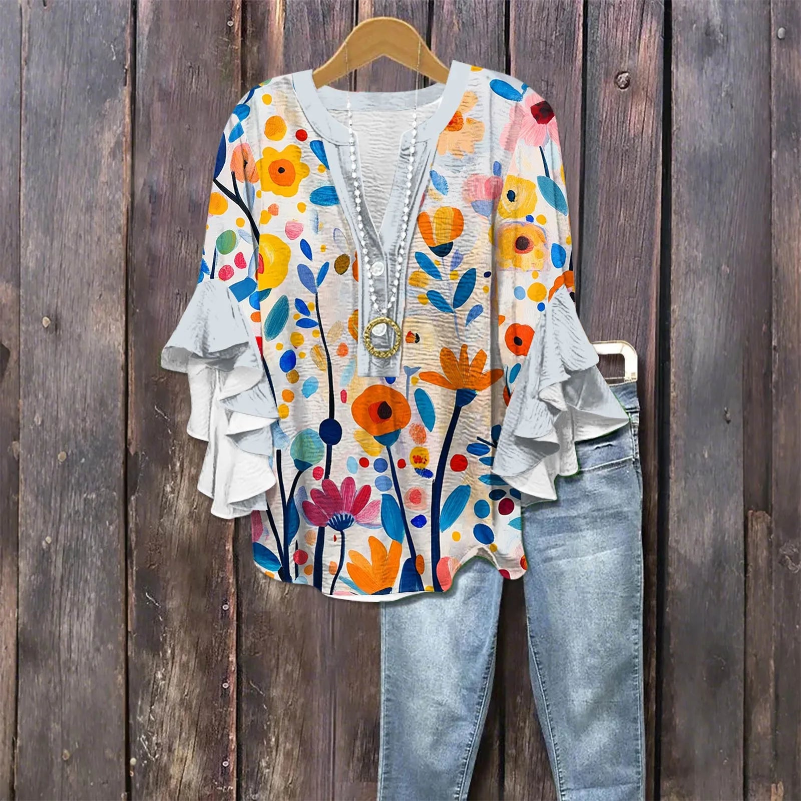 Zomerblouse "Tuinfeest" – Rustig & stijlvol