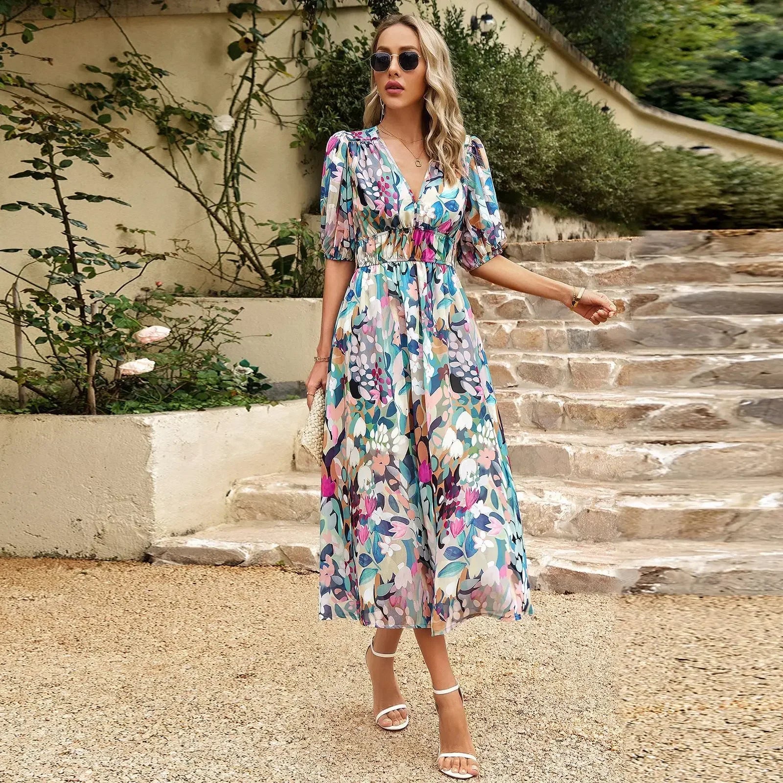 Ezme | Charmante midi-jurk met speelse print