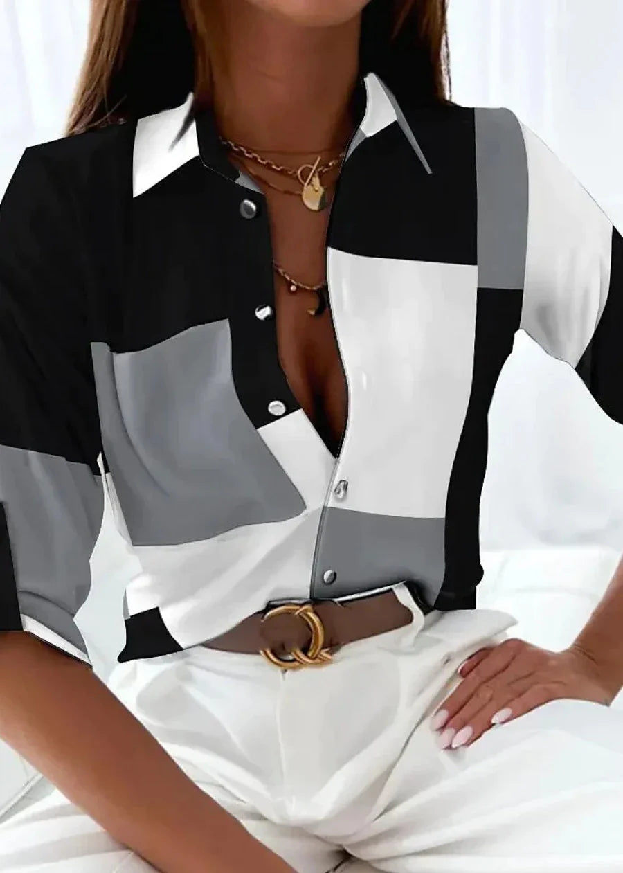 Viola | Blouse met moderne print