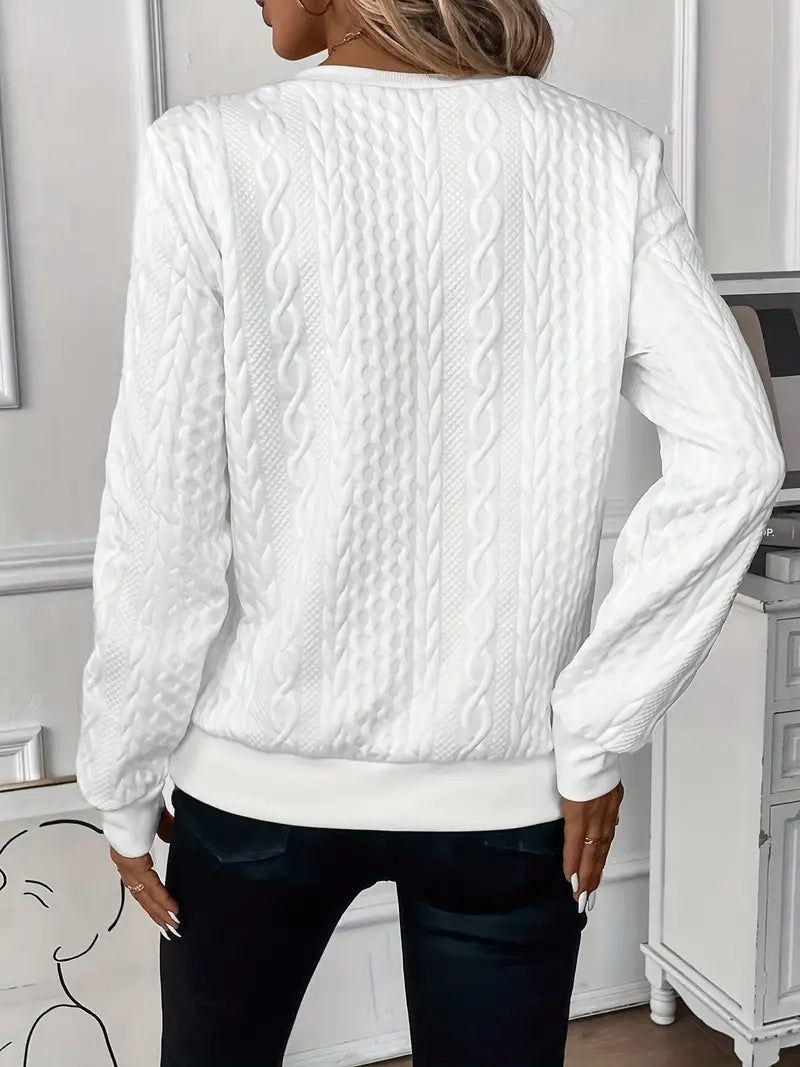 Melanie | Trendy trui met kabelprint
