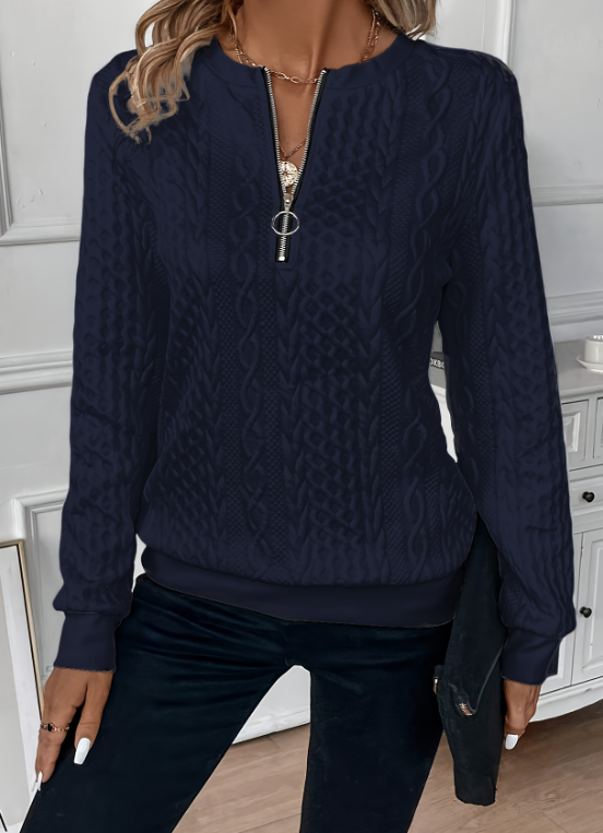 Melanie | Trendy trui met kabelprint