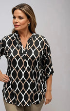 Jannita™ | Casual Blouse met Lange Mouwen en Elegant Patroon