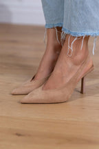Marlena™ | Nude slingback pumps met slanke hak